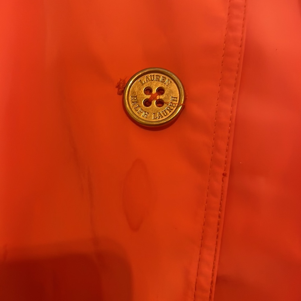 Lauren Ralph Lauren womens long orange button down coat size L EUC - Picture 3 of 7